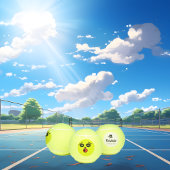 おもしろいおっちょこちょいの顔 テニスボール