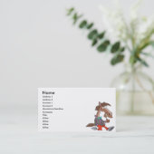 おもしろいおどけた馬漫画を吐く 名刺 (スタンド正面)