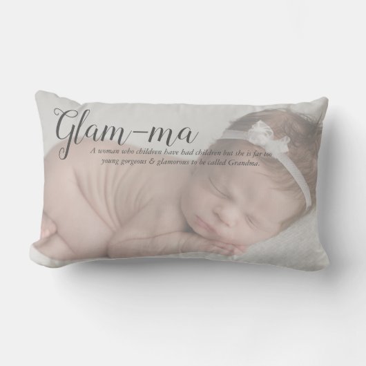 おもしろいおばあちゃんの写真 ランバークッション (正面)