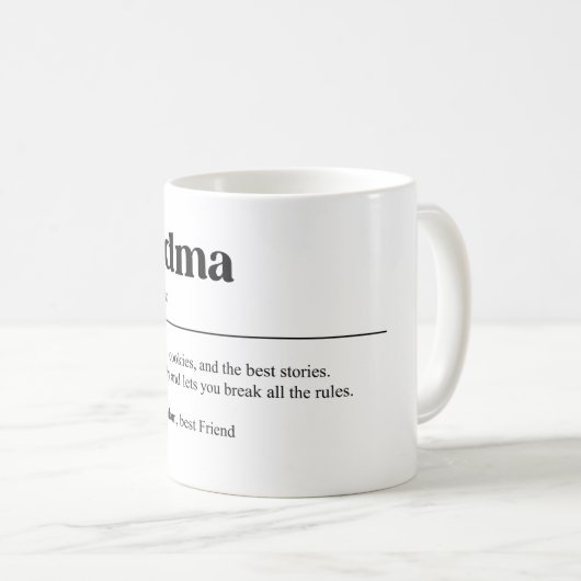 おもしろいおばあちゃんの定義 コーヒーマグカップ (正面右)