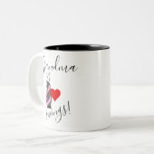 おもしろいおばあちゃんゴルファーバッグ ツートーンマグカップ (正面左)