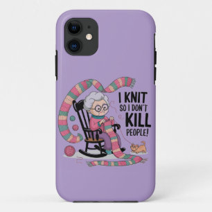 おもしろいおばあちゃん編み物デザイン iPhone 11 ケース