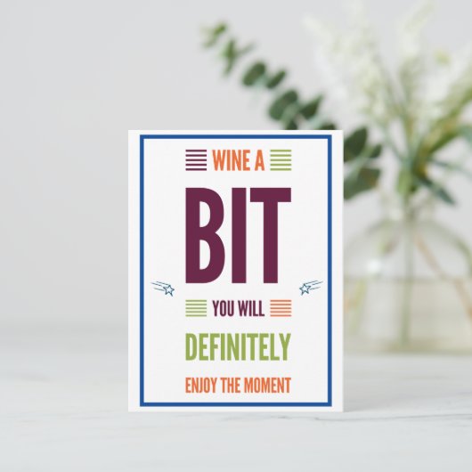 おもしろいおもしろいことわざ引用文やる気を起こさせる誕生日 ポストカード (スタンド正面)