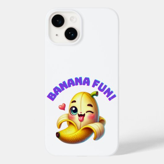 おもしろいおもしろいとギのバナナウインキングデザインよくはしゃぐ Case-Mate iPhoneケース (裏面)