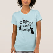 おもしろいおもしろいカッコいいと猫の熱狂する女性 Tシャツ (正面)