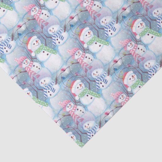 おもしろいおもしろいクリスマス雪だるまアートパターン 薄葉紙 (詳細)