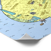 おもしろいおもしろいニューヨークの地図 |ポスター |壁のプリント ポスター (角)
