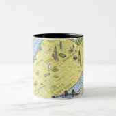 おもしろいおもしろいニューヨークシティマップコーヒーマグ ツートーンマグカップ (中央)