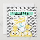 おもしろいおもしろいハッピーイースターお前の熱狂する鶏 | シーズンカード (正面)