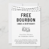 おもしろいおもしろいフリーバーボンバースデーパーティー招待 招待状 (正面)