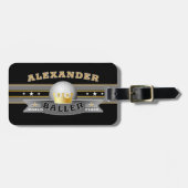 おもしろいおもしろいワールドクラスバレーオンブラック ラゲッジタグ (正面横)