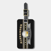 おもしろいおもしろいワールドクラスバレーオンブラック ラゲッジタグ (正面縦)