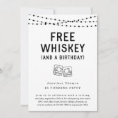 おもしろいおもしろい無料ウィスキー誕生日パーティー招待 招待状 (正面)