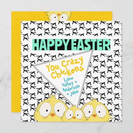 おもしろいおもしろい熱狂するハッピーイースターよ熱狂するり | シーズンカード (正面/裏面)