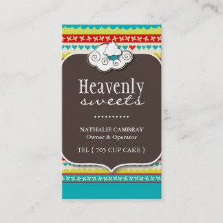 おもしろいおよびお洒落なカップケーキ|のベーカリーの名刺 名刺