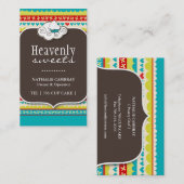 おもしろいおよびお洒落なカップケーキ|のベーカリーの名刺 名刺 (正面/裏面)