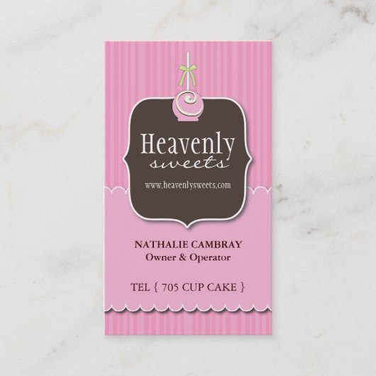 おもしろいおよびお洒落なケーキのポップの名刺 名刺 (正面)