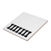 おもしろいおよびよくはしゃぐな犬用の骨のテーマのギフトの黒V01 タイル (側面)