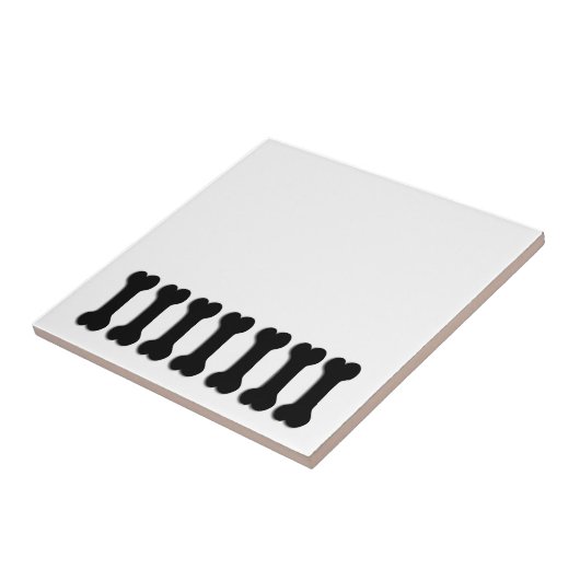 おもしろいおよびよくはしゃぐな犬用の骨のテーマのギフトの黒V01 タイル (側面)