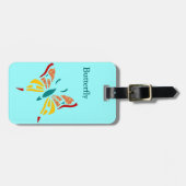 おもしろいおよびカラフルな蝶 ラゲッジタグ (正面横)