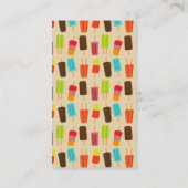 おもしろいおよびカラフルのアイスキャンデーのレトロパターン 名刺 (裏面)