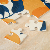 おもしろいおよびカラフルヴィンテージアプリコットパターン ジグソーパズル (側面)