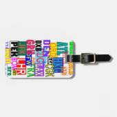 おもしろいおよびカラフル3つの手紙空港コード ラゲッジタグ (正面横)