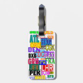 おもしろいおよびカラフル3つの手紙空港コード ラゲッジタグ (裏面縦)