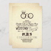 おもしろいおよびクリエイティブの結婚式招待状 招待状 (正面/裏面)