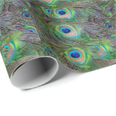 おもしろいおよびクールな孔雀の羽のデザイン ラッピングペーパー (ロールコーナー)
