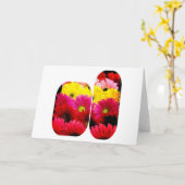 おもしろいおよびファンキーなガーベラのデイジーのブランクの挨拶状 カード (黄色い花)