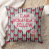 おもしろいおよびファンシーカスタマイズ可能なハートストライプの クッション (ブランケット)