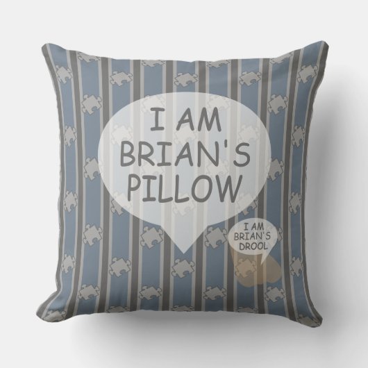 おもしろいおよびファンシーカスタマイズ可能なパズルピースストライプの クッション (正面)