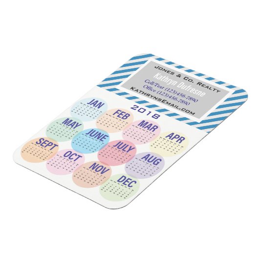 おもしろいおよびプロフェッショナルビジネス2018カレンダー マグネット (左側)