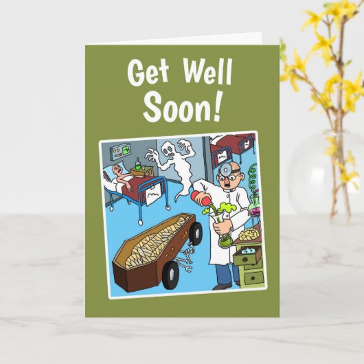 おもしろいおよび予測できないです健康なカードをすぐに得て下さい カード (黄色い花)