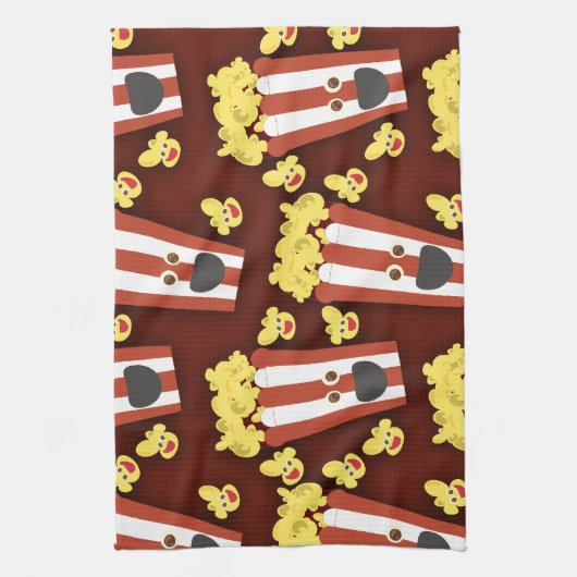 おもしろいおよび新しい映画ポップコーン キッチンタオル (縦)