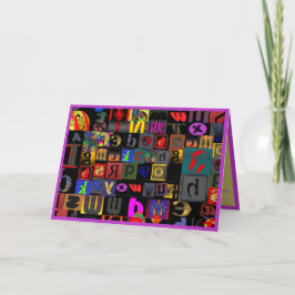 おもしろいおよび熱狂する抽象芸術アルファベット カード