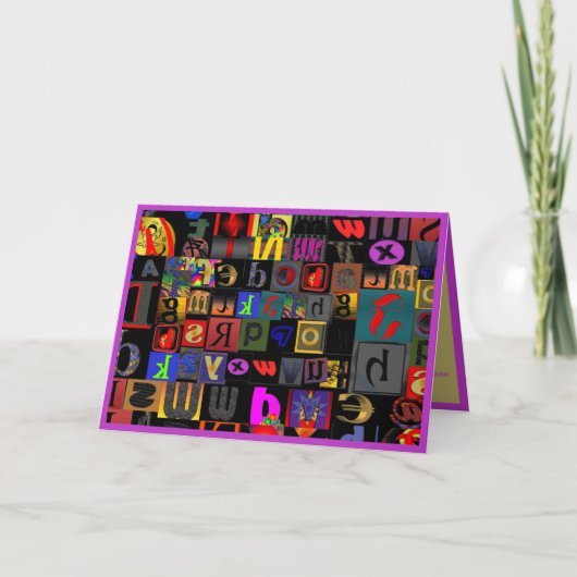 おもしろいおよび熱狂する抽象芸術アルファベット カード (正面)