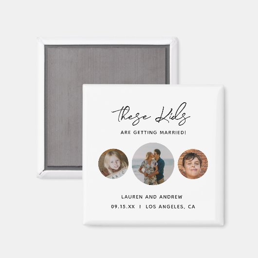 おもしろいおユニーク子様の写真の結婚式 マグネット (正面/裏面)