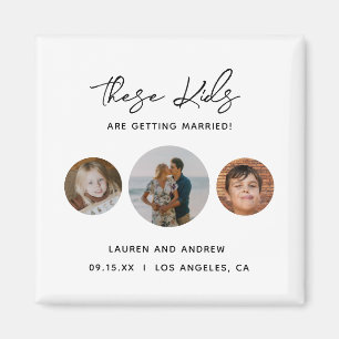 おもしろいおユニーク子様の写真の結婚式 マグネット