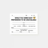 「おもしろいお前が居る間遠くにに」メモ ポストイット (正面)