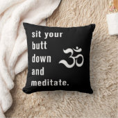 おもしろいお尻を下げてめい想黒 クッション (ブランケット)