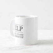 おもしろいお年寄りの服 助けて 転んでしまって コーヒーマグカップ (正面左)