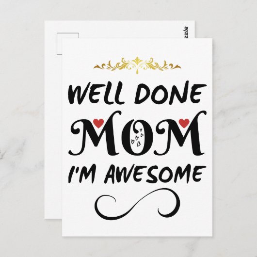 おもしろいお母さん素晴らし ポストカード (正面/裏面)