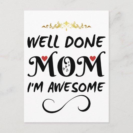 おもしろいお母さん素晴らし ポストカード (正面)
