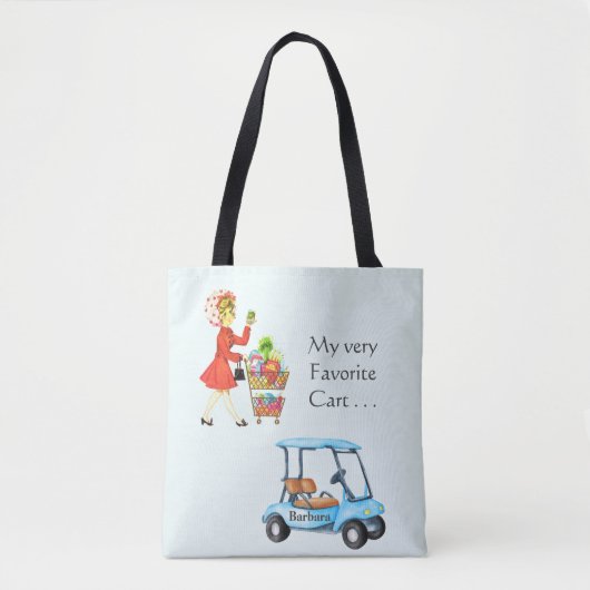 おもしろいお気に入りのゴルフカートの決定名 トートバッグ (正面)