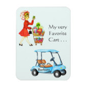 おもしろいお気に入りのゴルフカートまたは食料品カートの決定 マグネット (縦)