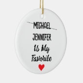 おもしろいお気に入りの名パーソナライズされた2名 セラミックオーナメント (右)