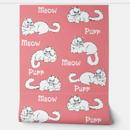 おもしろいお洒落とペルシャ猫のピンク 壁紙