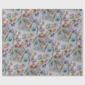 おもしろいお洒落と蝶と花 ラッピングペーパー (フラット)